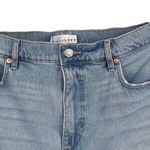 Women's High Rise Loft Straight Jeans Light Wash Blue Size 14, 32.